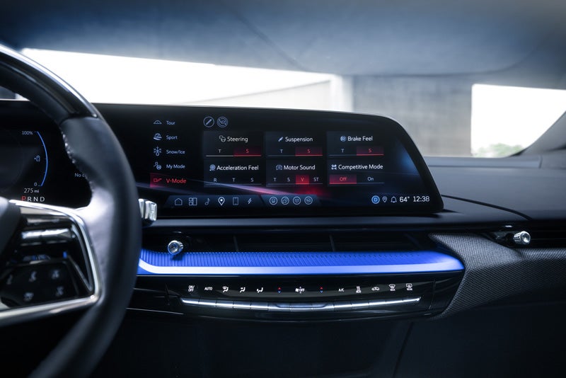 The 2026 OPTIQ-V Display Screen Displaying the V-Mode Settings | Carroll Cadillac of North Orlando in SANFORD FL