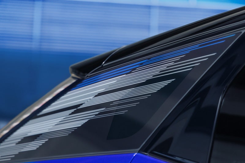 Close-up of the Modern Pattern on the 2026 OPTIQ-V Rear Quarter Glass | Carroll Cadillac of North Orlando in SANFORD FL